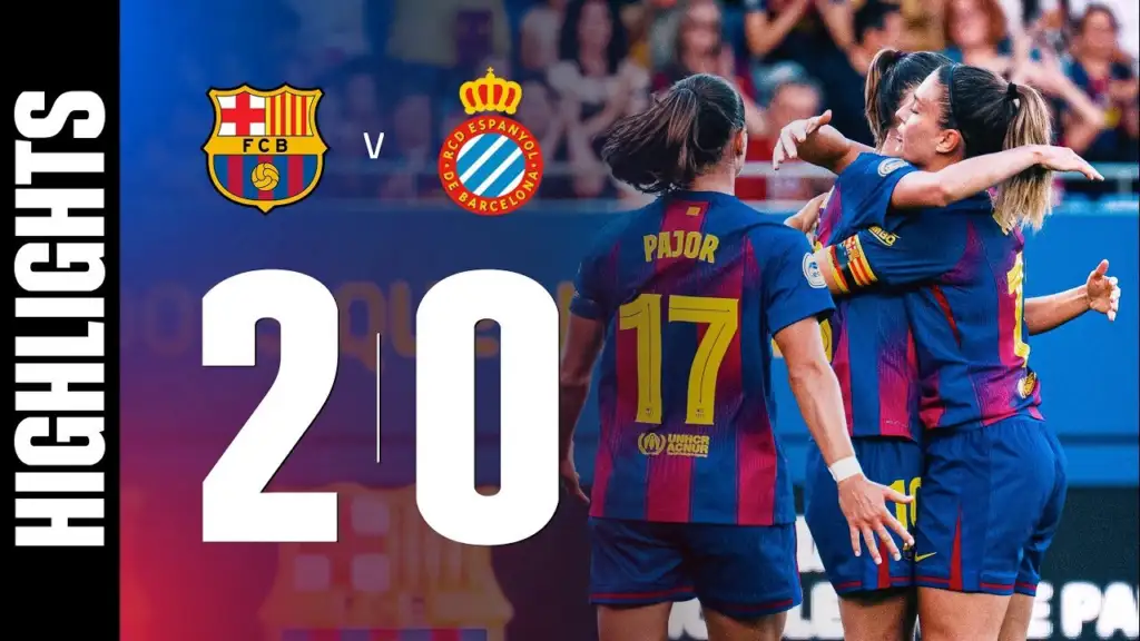 The city derby was dominated by Barcelona. Thanks to goals from Putellas and Pajor, they won