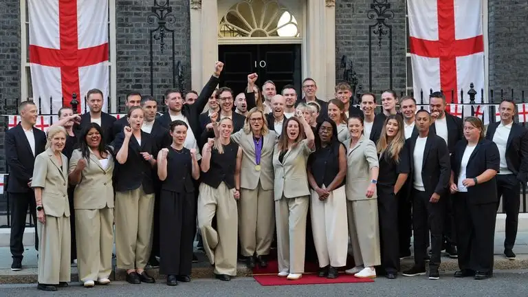 They are home again! Watch hom England welcomed the European champions